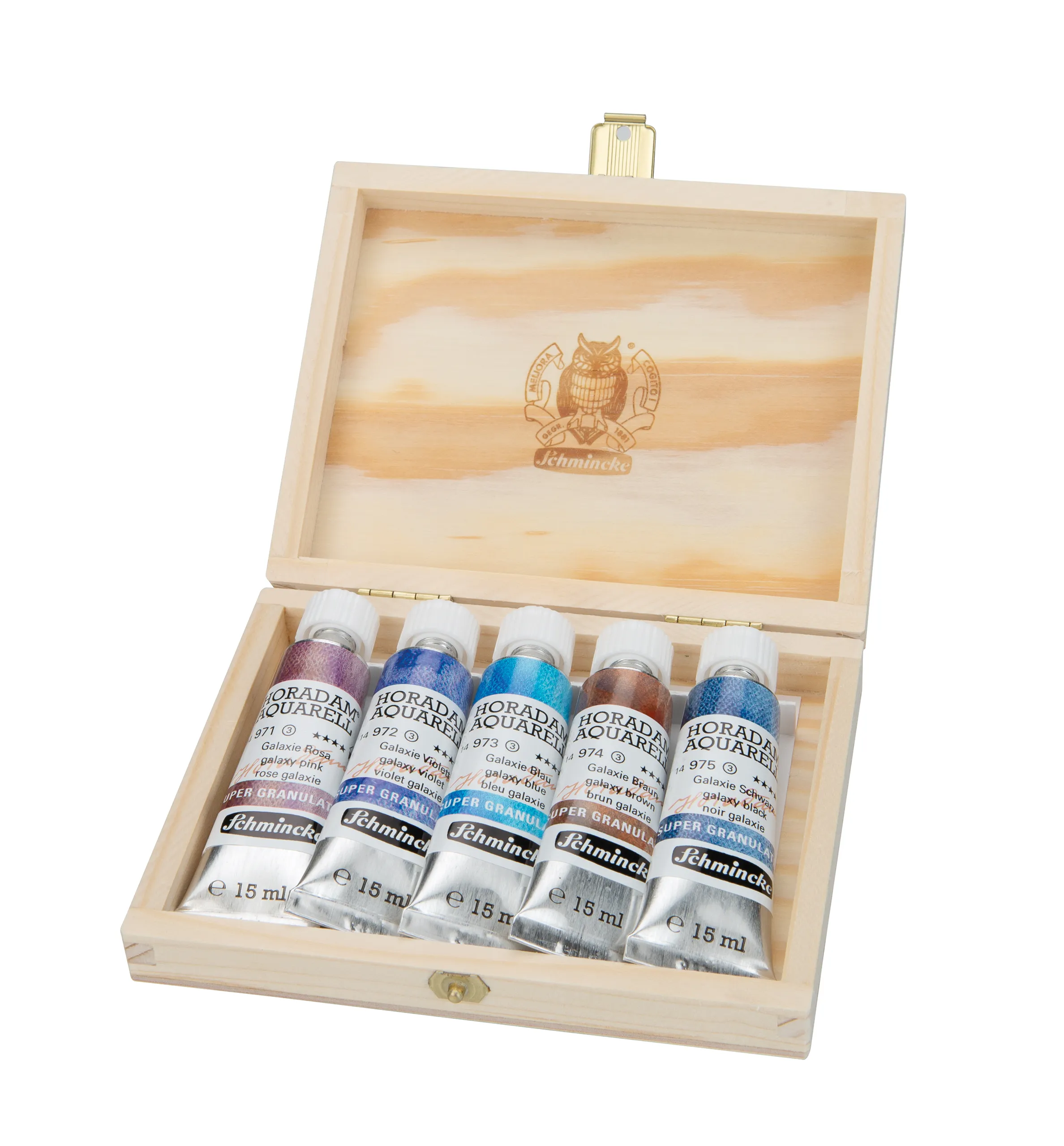 wooden box, oil paints, art paints, color tubes, Schmincke