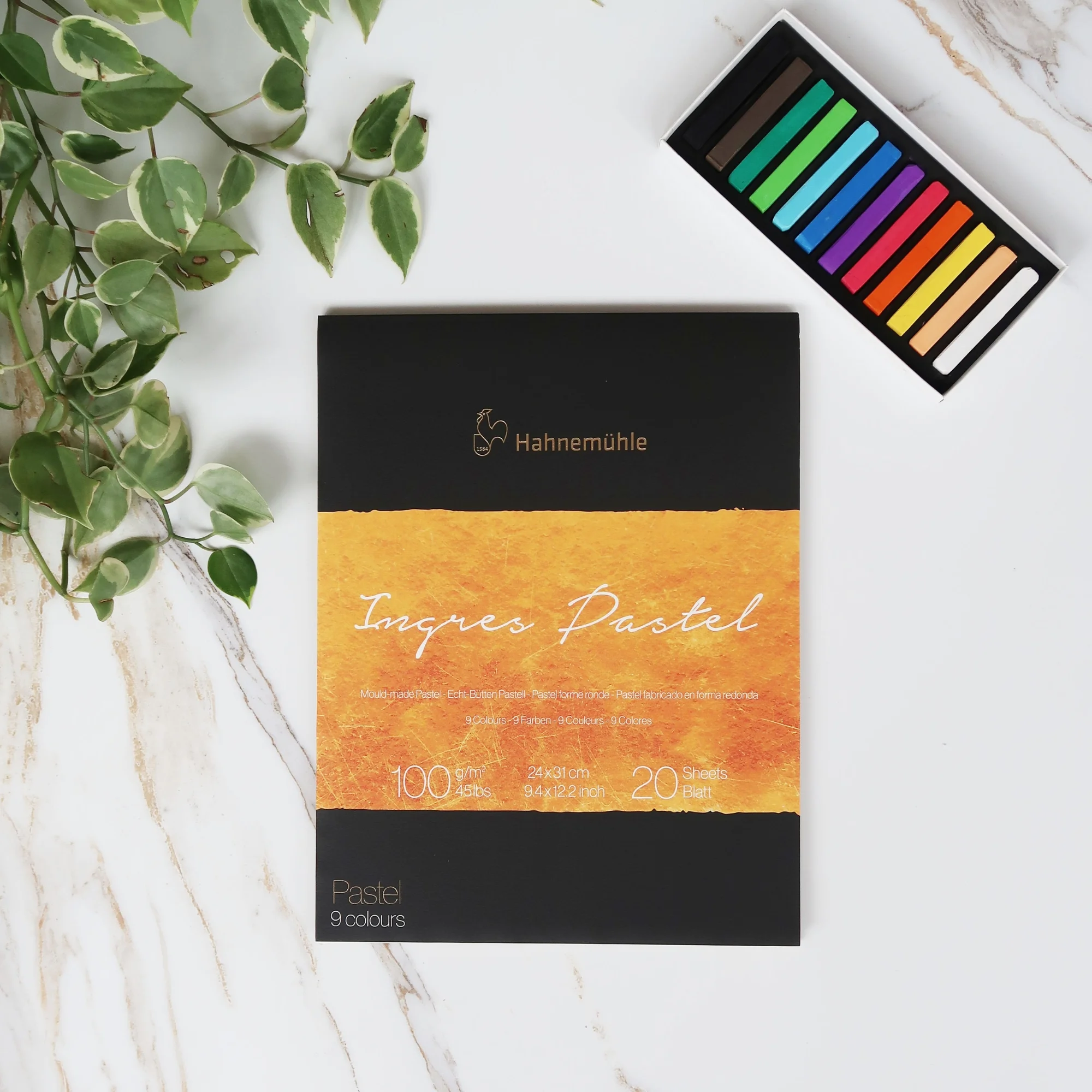 pastel, art paper, color pencils, packaging, palette