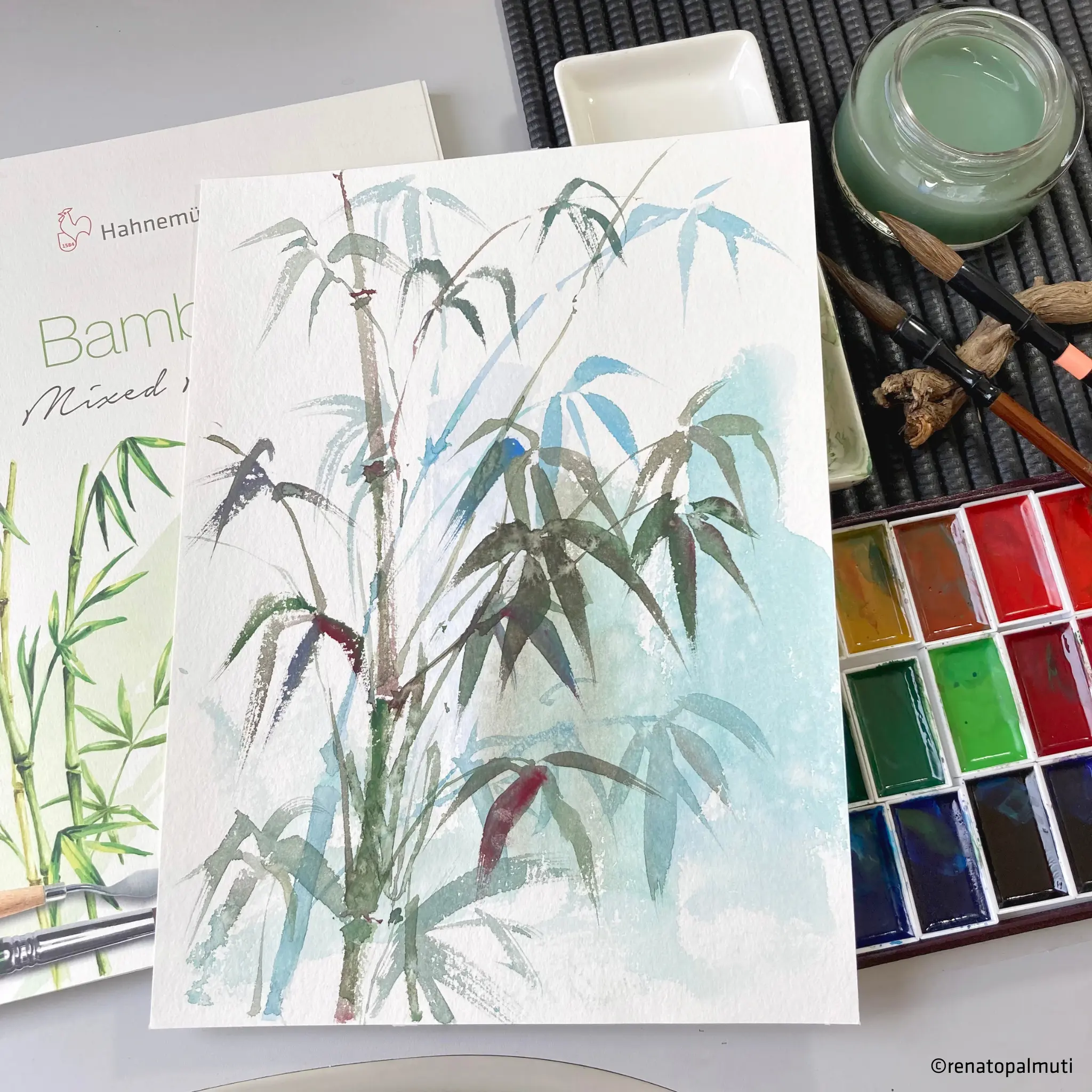 Bamboo Mixed Media bemalt