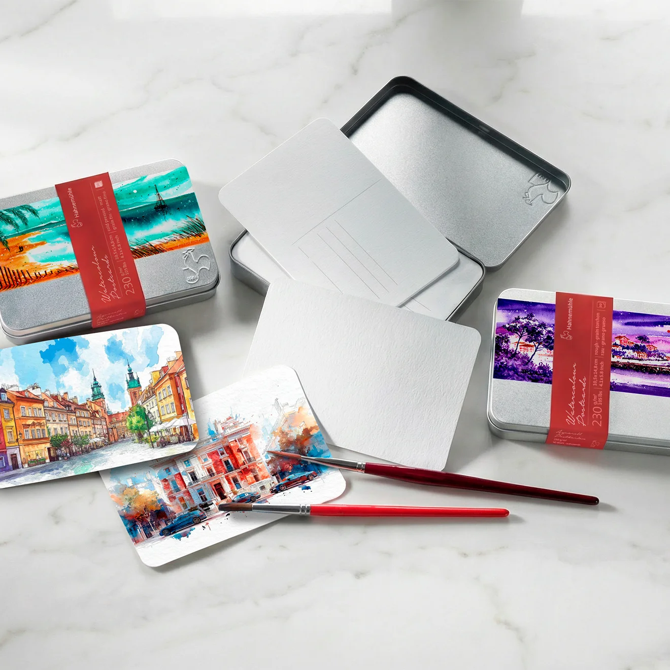 metal tin, engraved tin, empty metal box, paint set, art cards