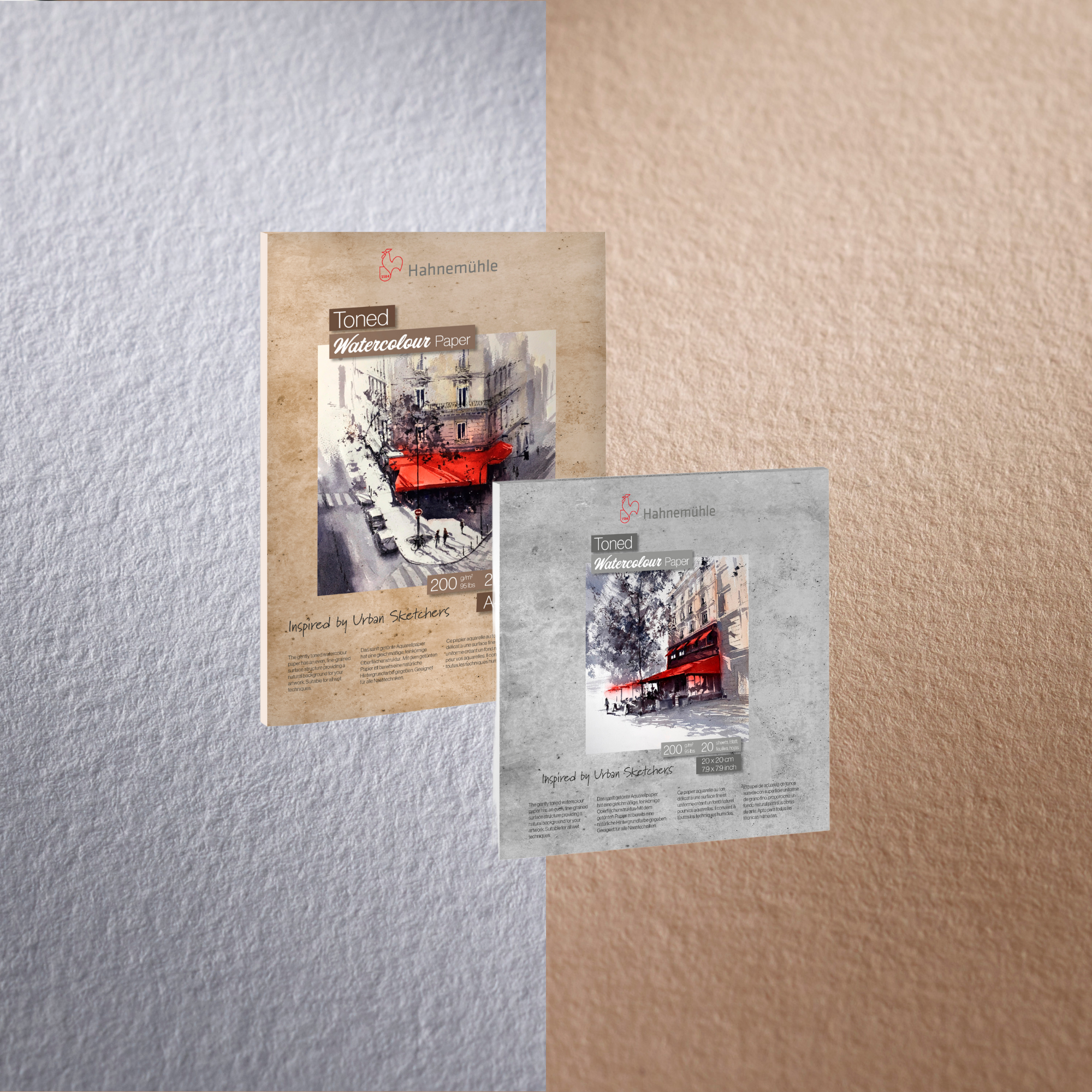 Toned watercolour Pad beige and grey