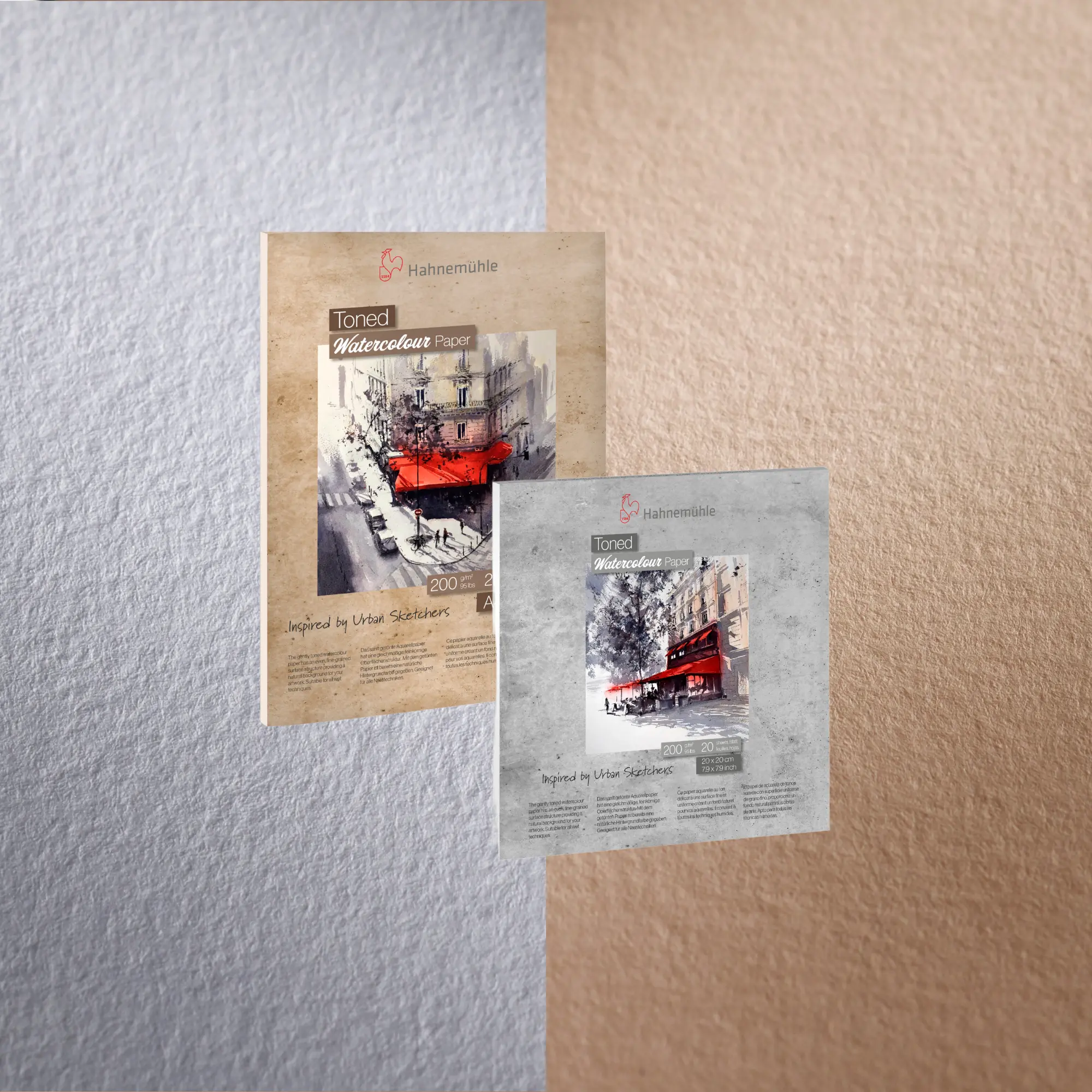 Toned watercolour Pad beige and grey