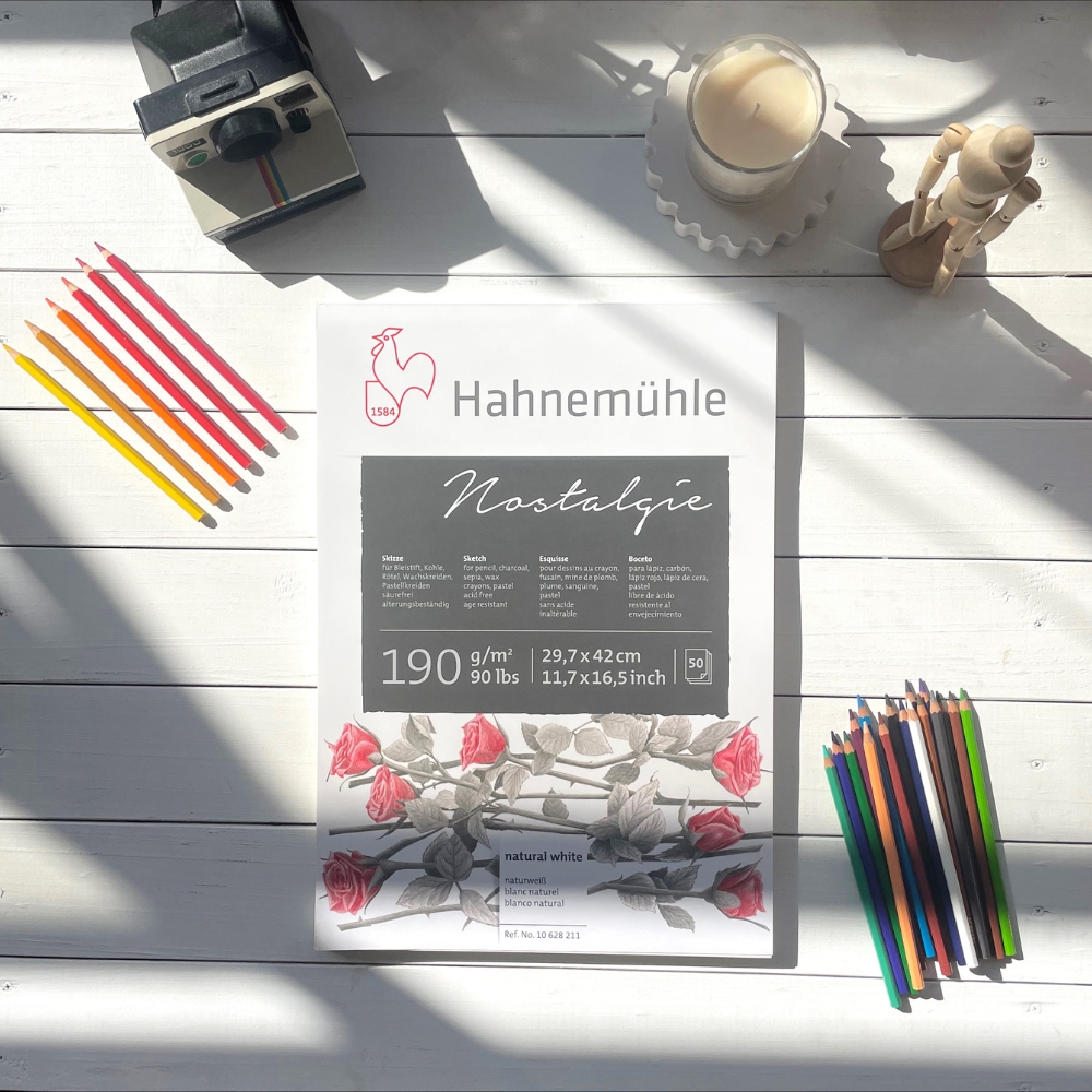 Nostalgie Skizzenbuch mit Stiften
