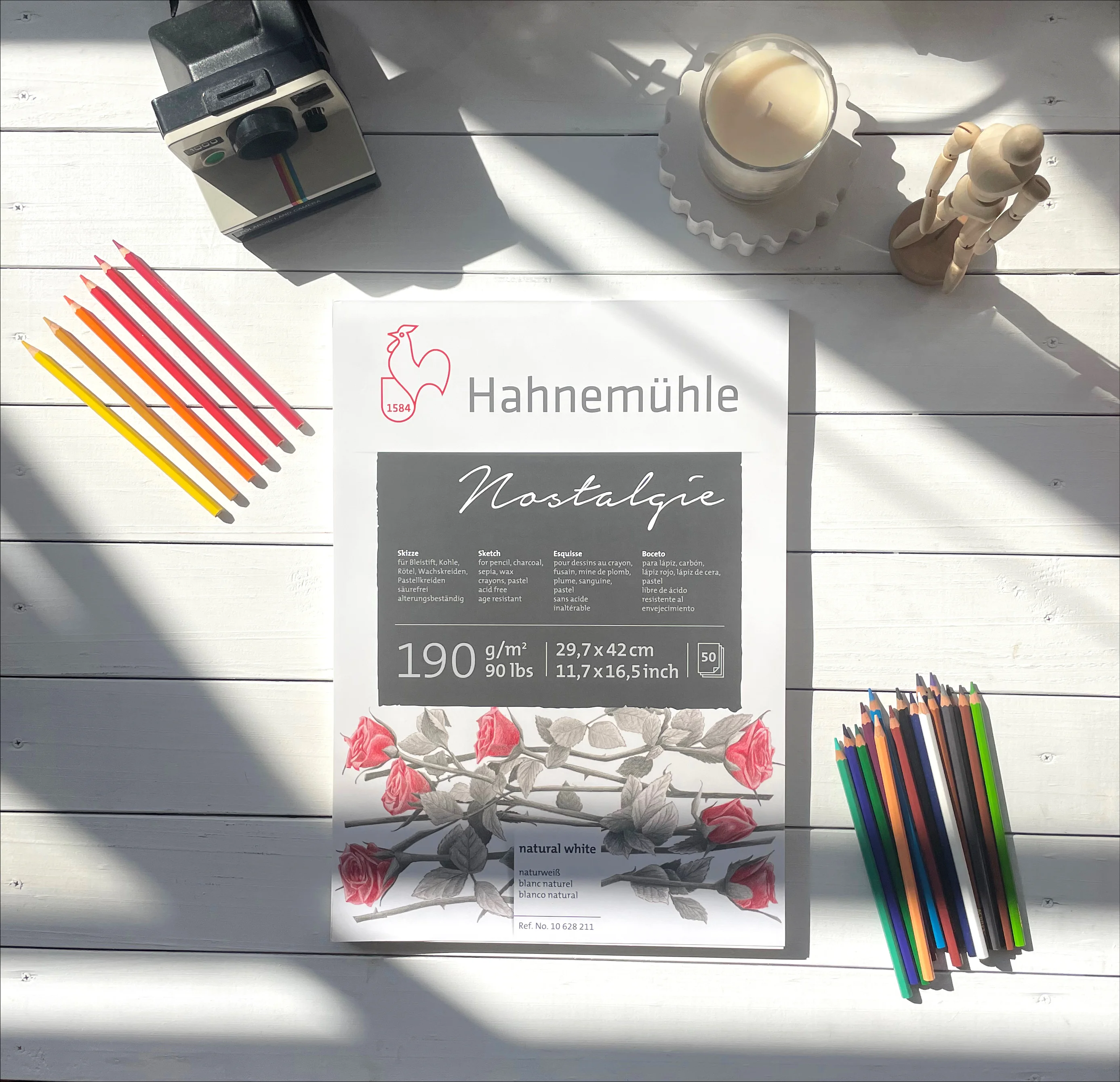 Nostalgie Skizzenbuch mit Stiften