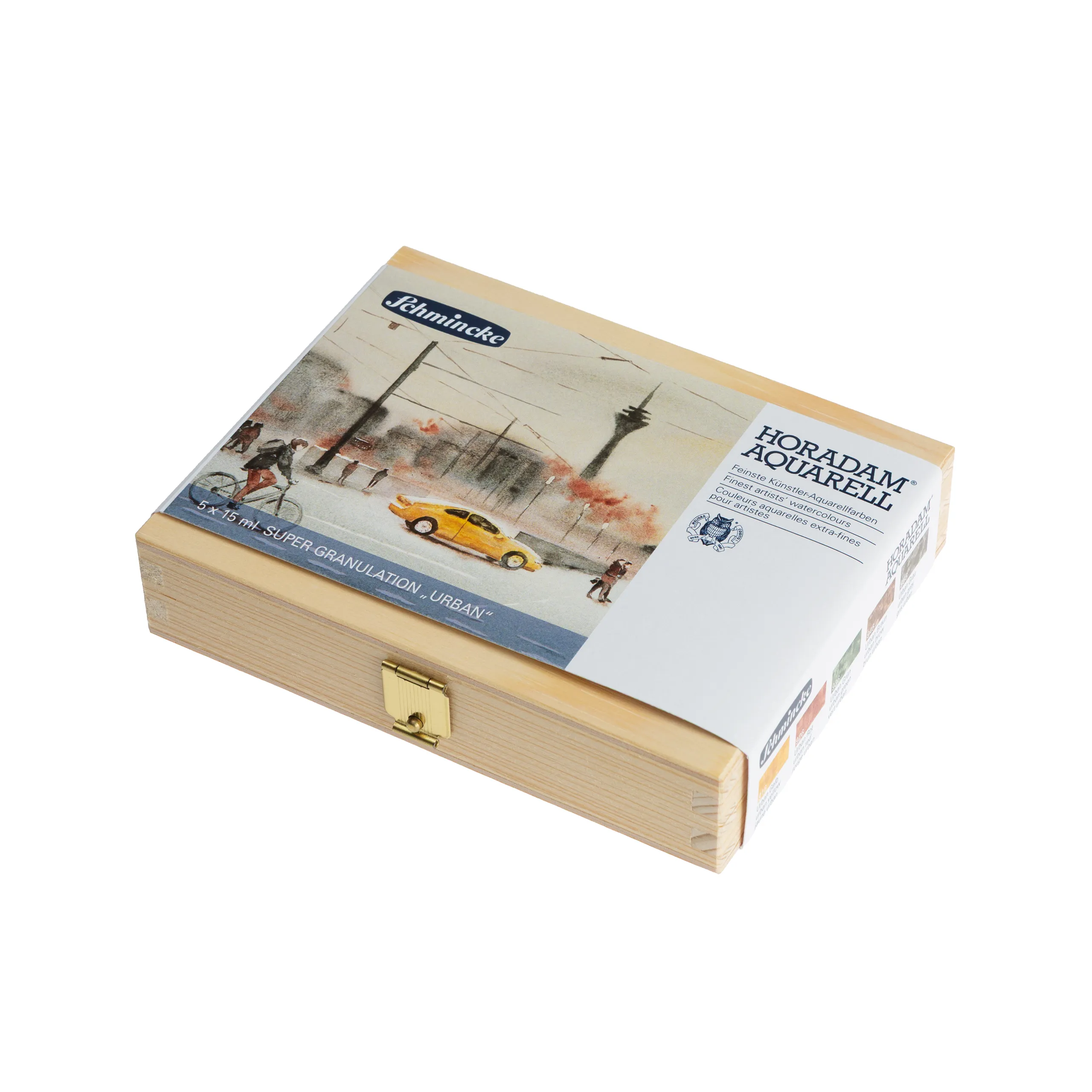 wooden box, art supplies, watercolor set, paint box, Schmincke Horadam