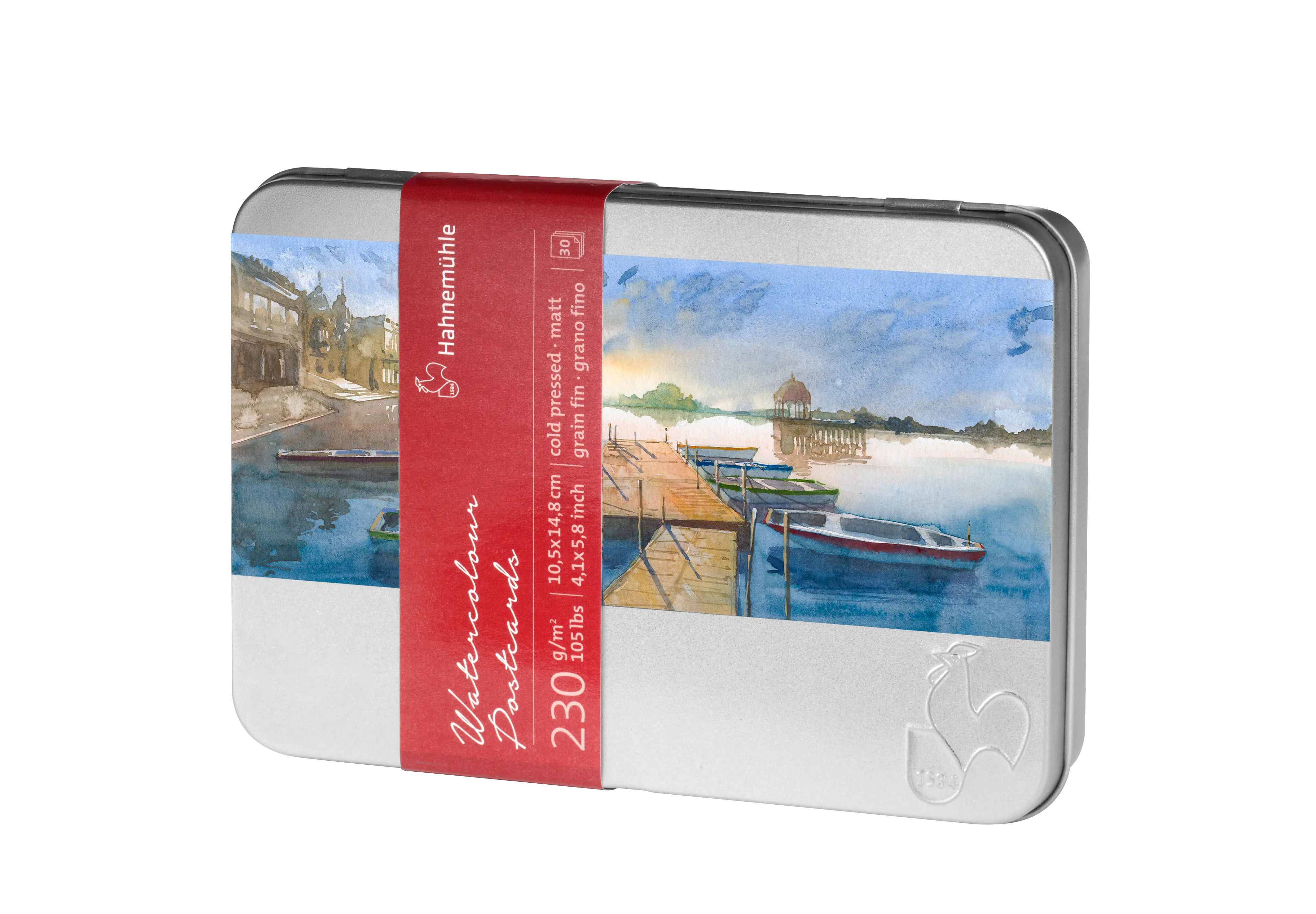 metal tin, puzzle tin, art print, seascape, boats dock