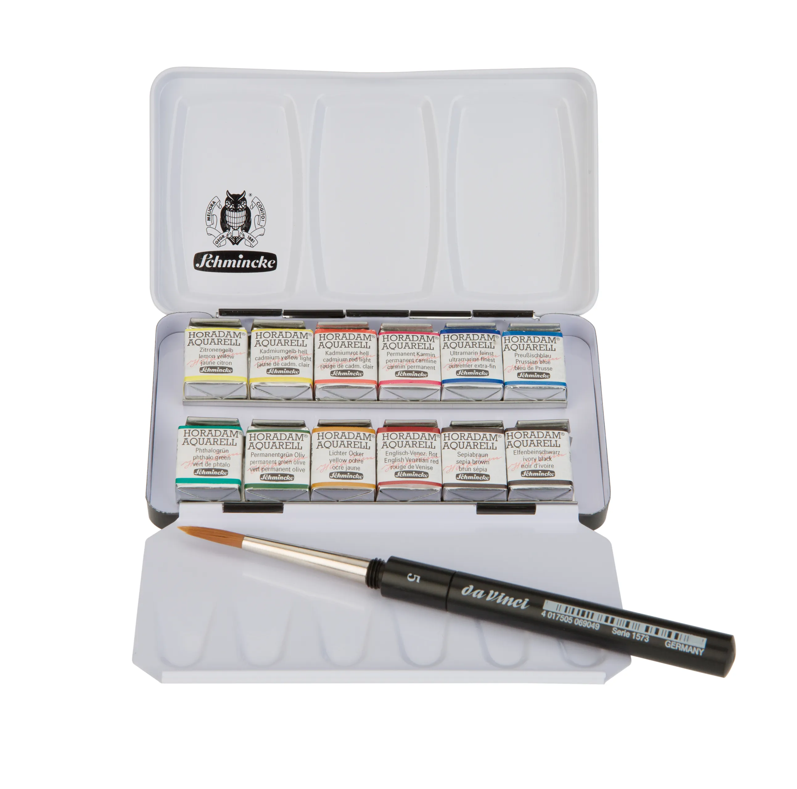 watercolor set, art supplies, watercolor paints, brush, palette