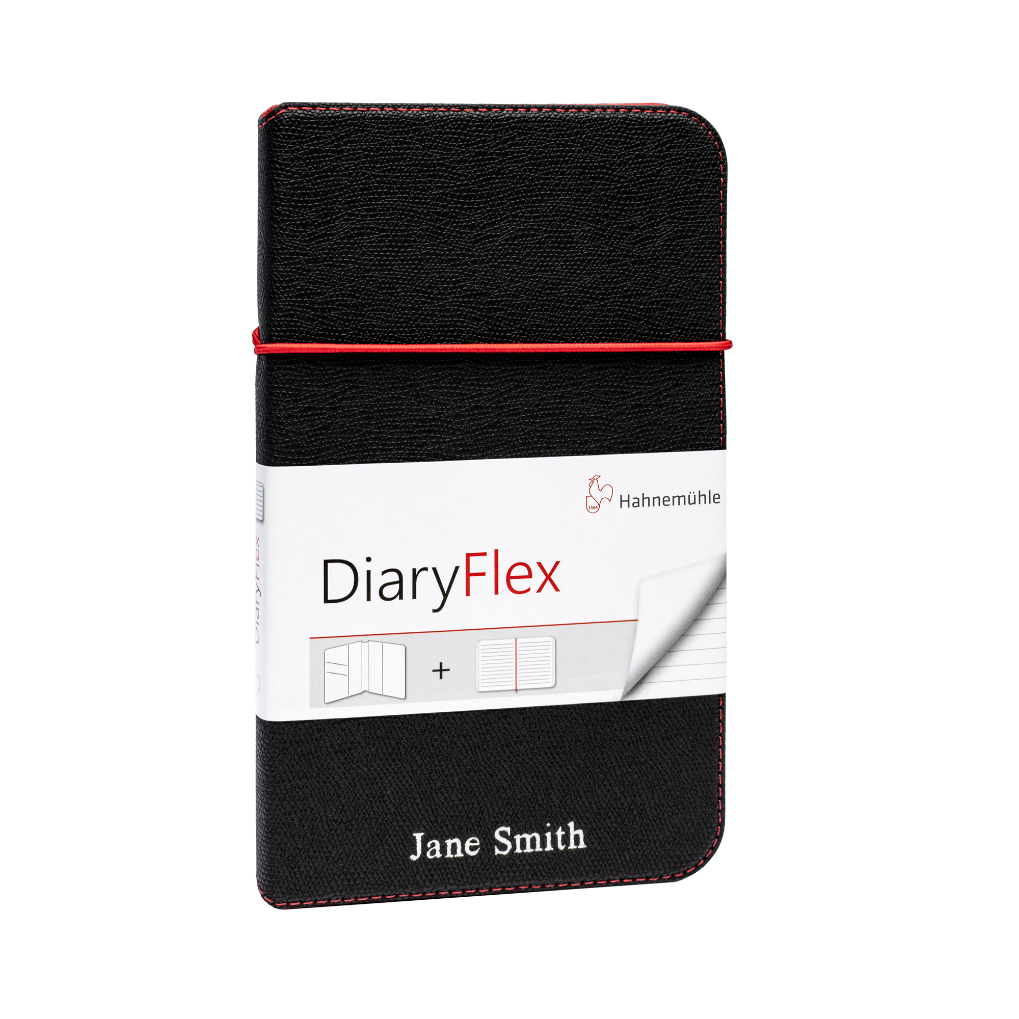 Diary Flex mit Prägung in Silber