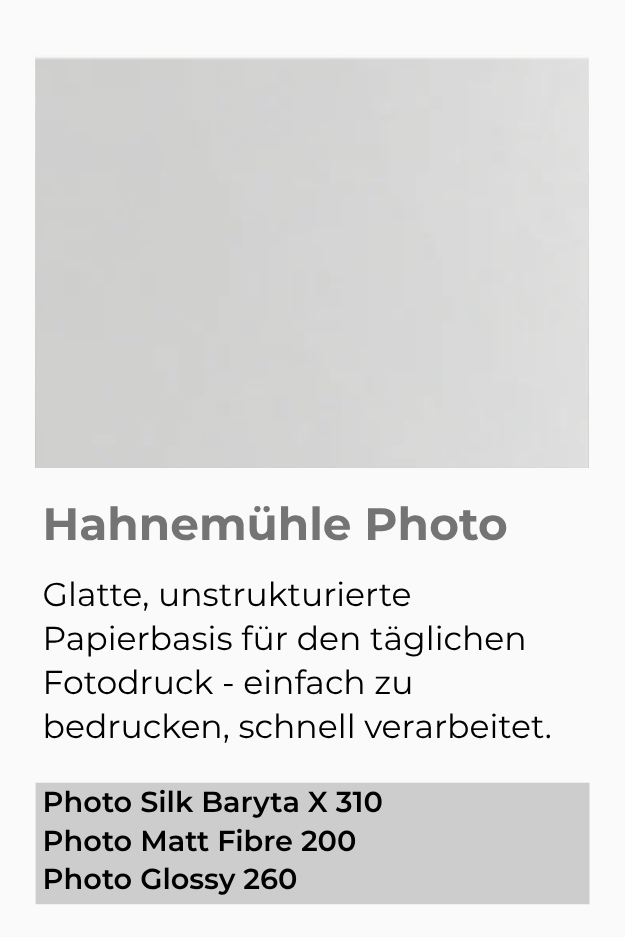 photo paper, silk, glatte?, hahnemühle