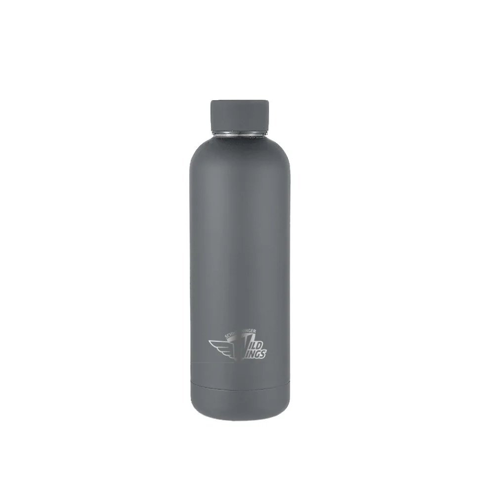 water bottle, steel bottle, gray bottle, reusable bottle, sport bottle