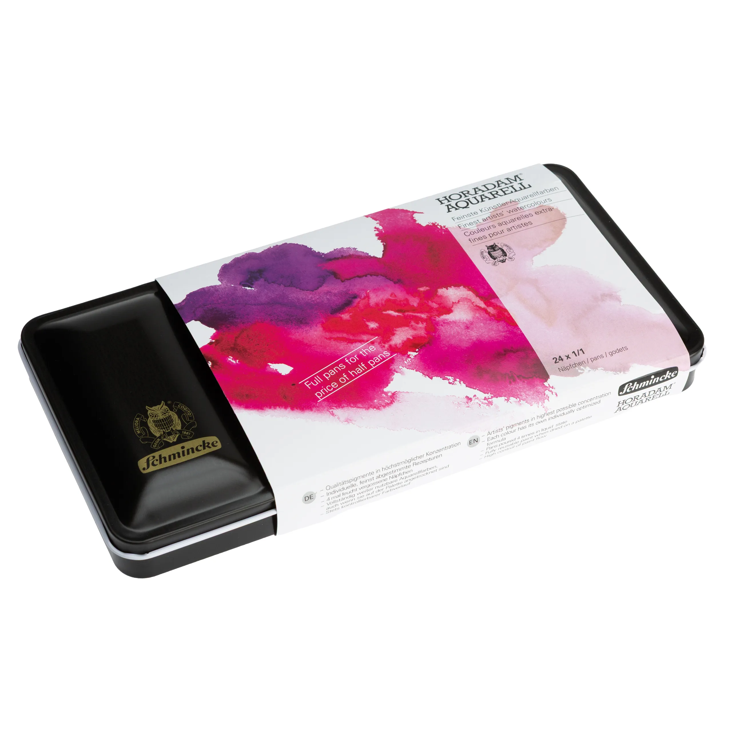 watercolors, art supplies, watercolor pans, palette, Schmincke
