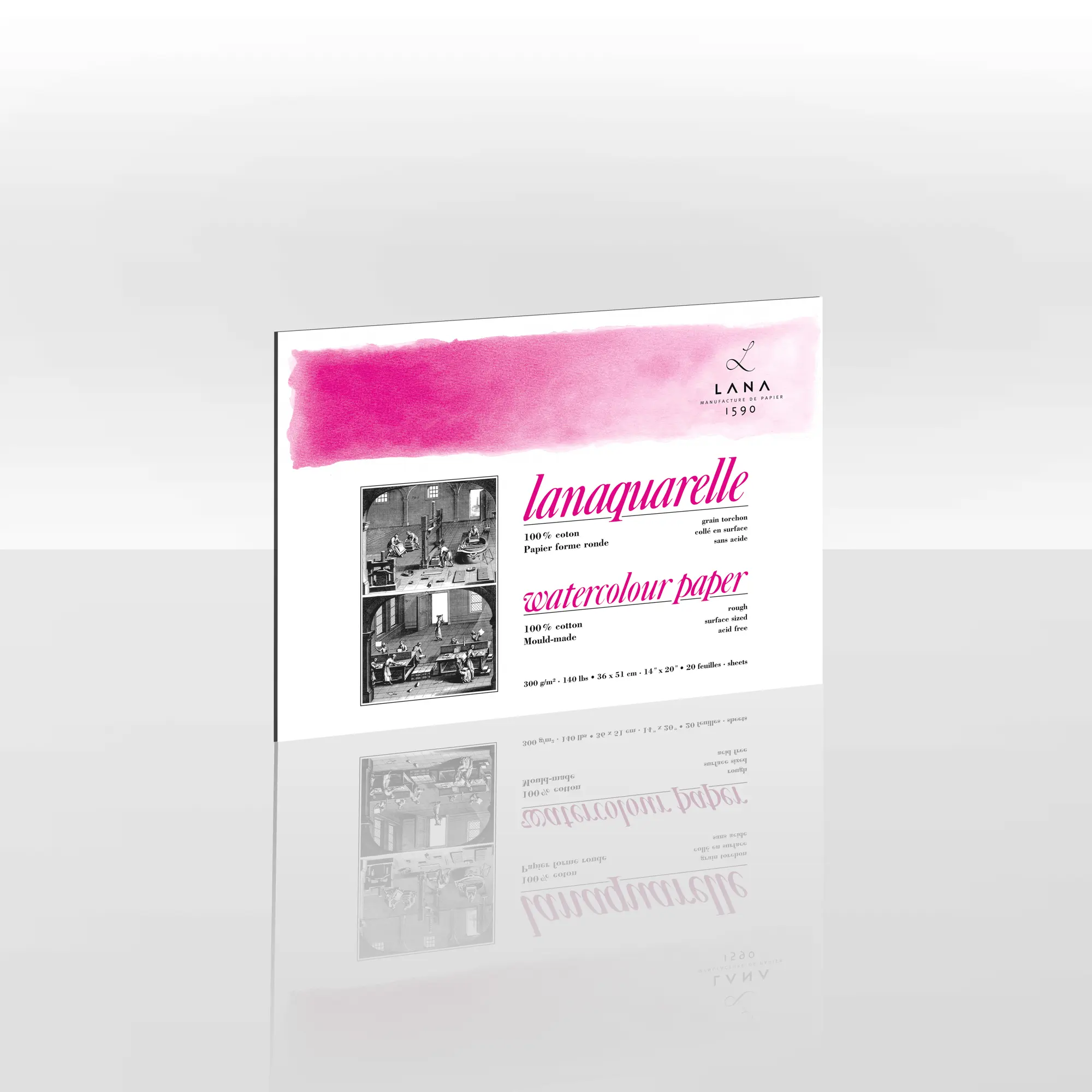 watercolor paper, Lanaquarelle, pink wash, illustration paper, art supplies