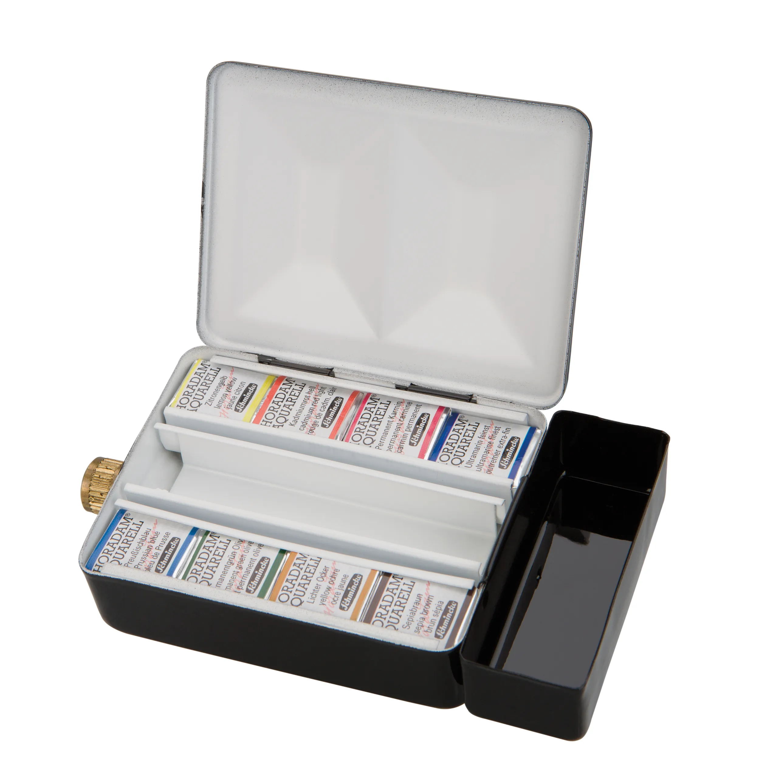 watercolor, palette, paints, art supplies, case