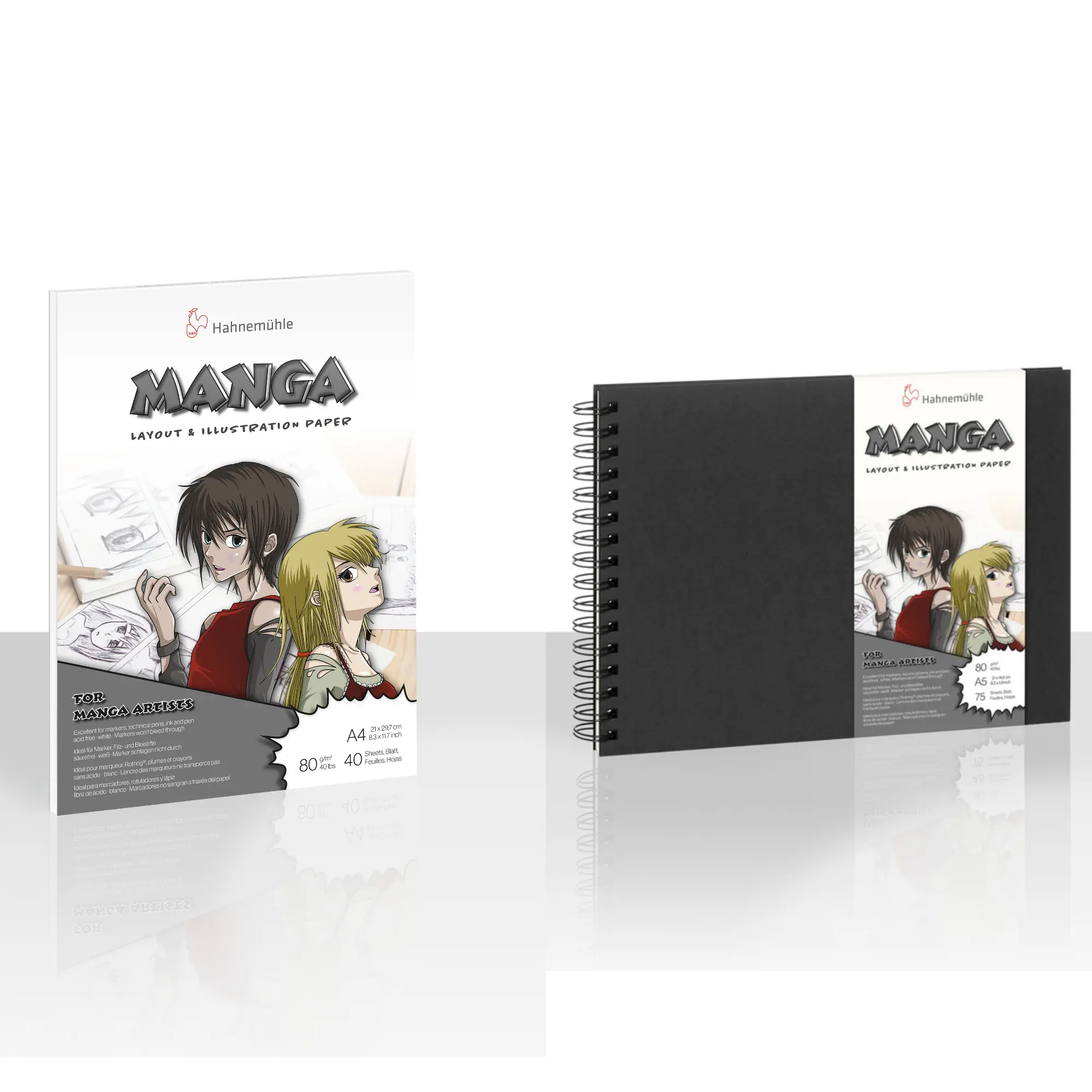 manga, art paper, spiral notebook, A4 size, illustration pad