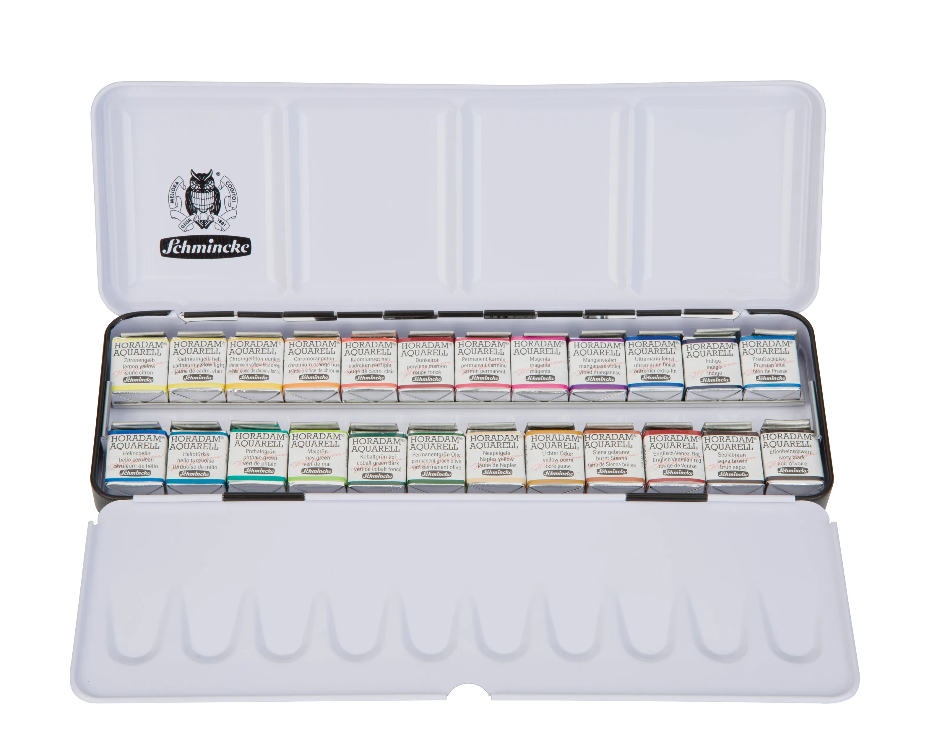 watercolor paints, art set, palette of paints, tin case, Aquarelle set