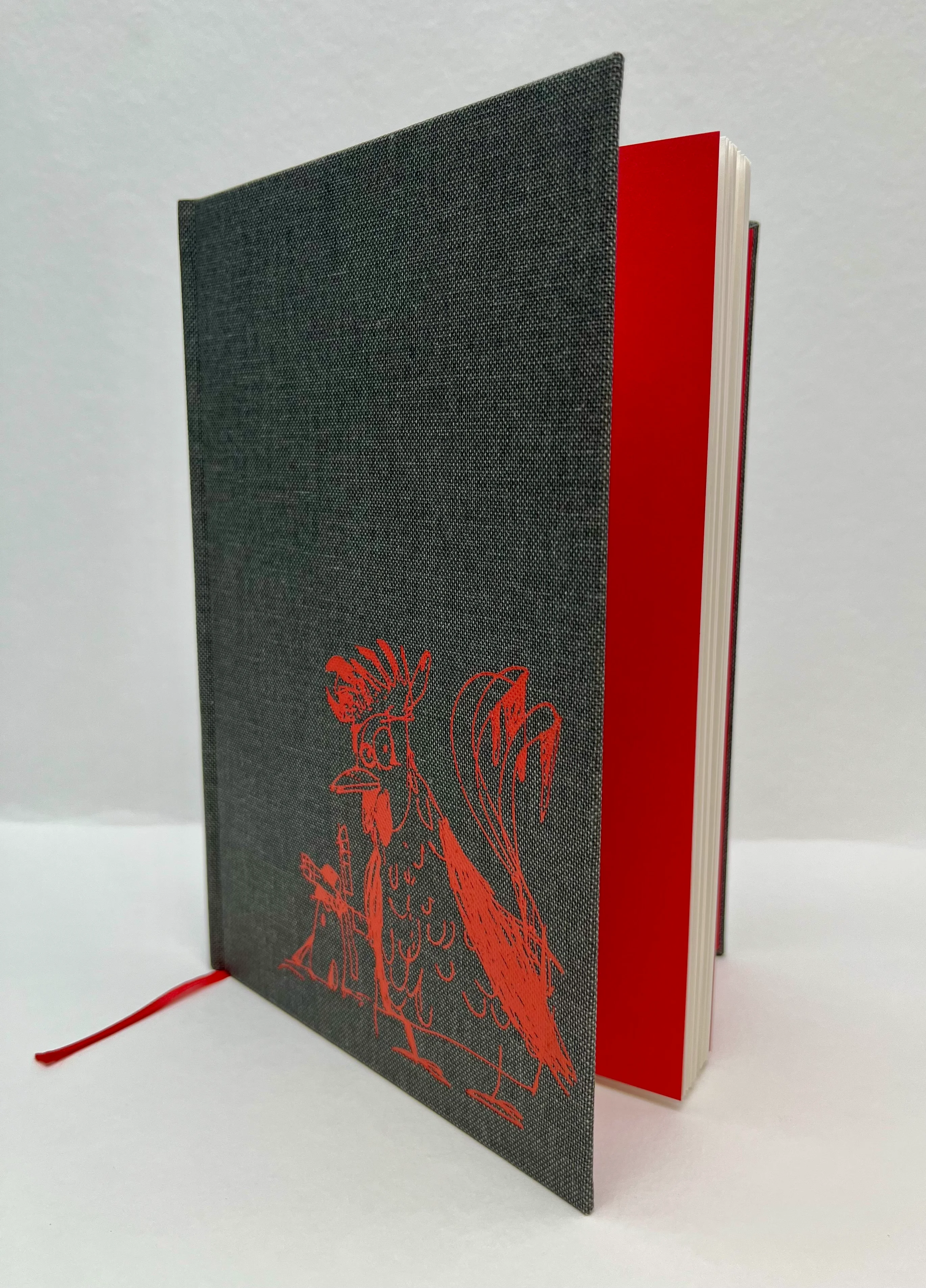 notebook, cover, rooster, red, fabric