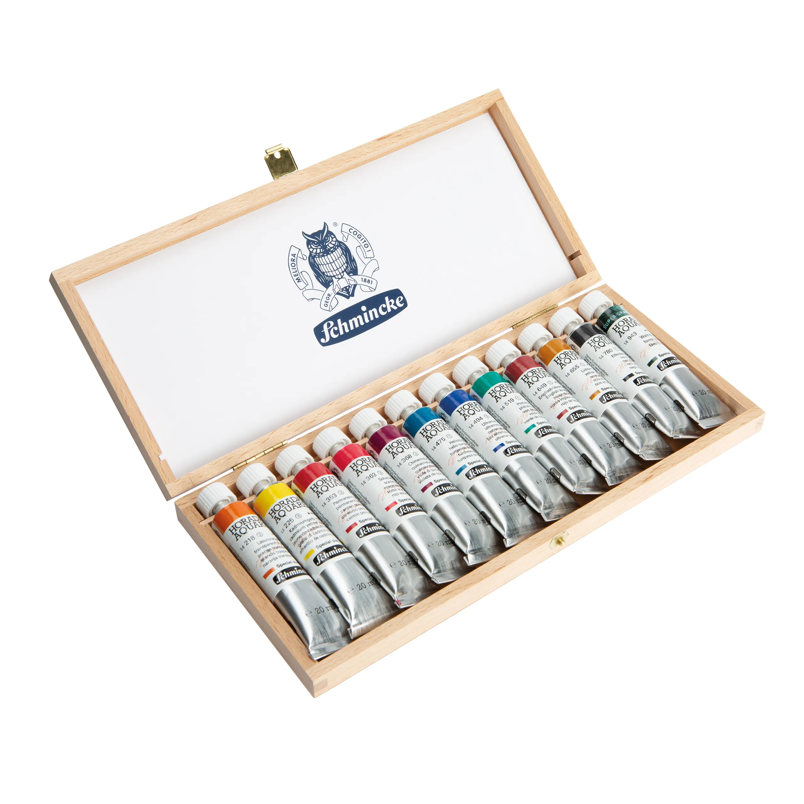 oil paints, set, tube, palette, wooden box