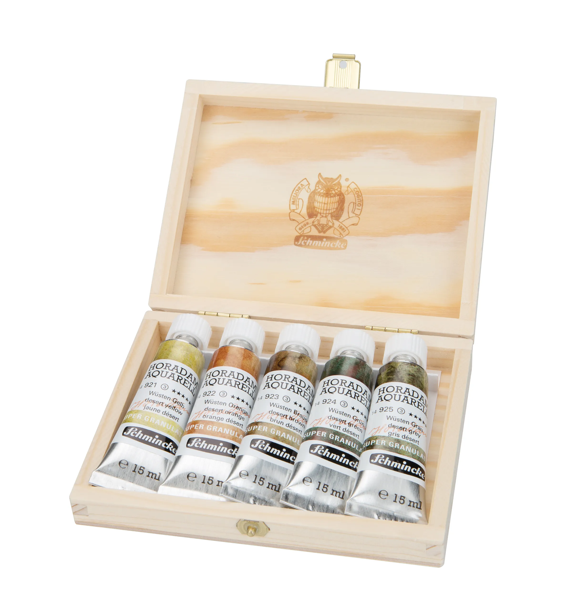 wooden box, paint tubes, oil paints, art supplies, Schmincke