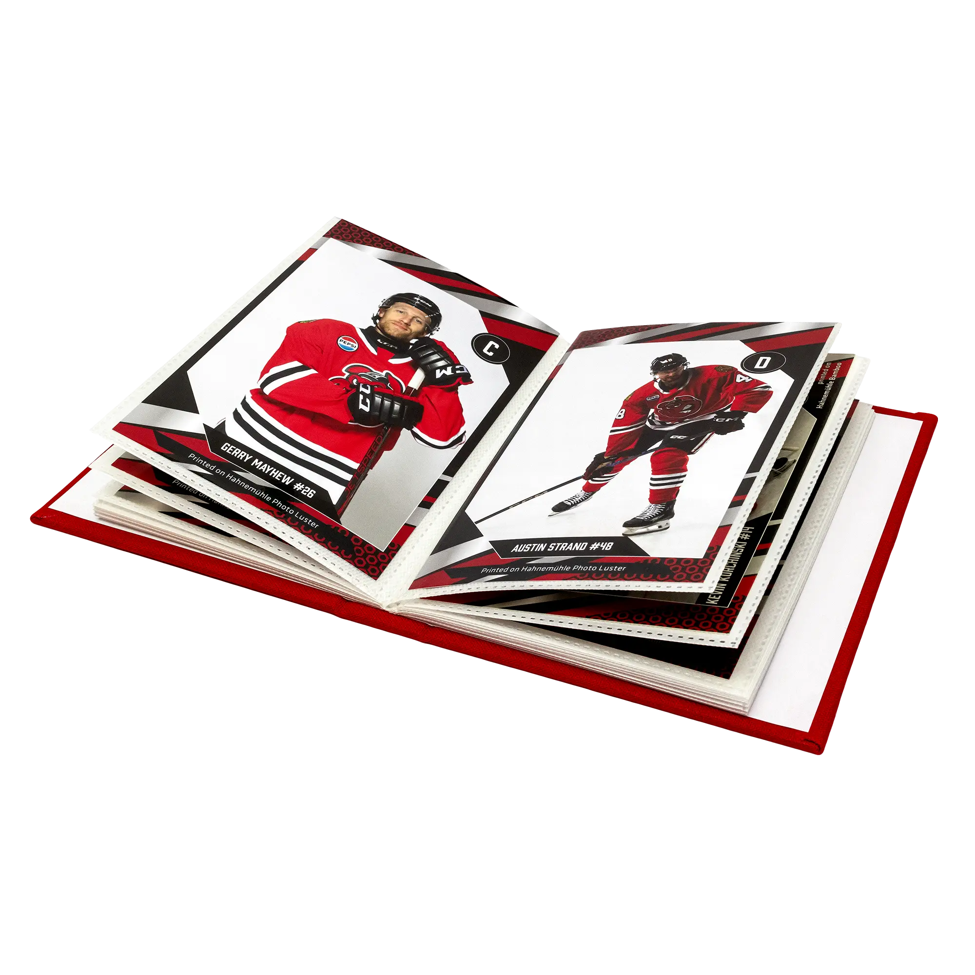 hockey card, sports card, jersey red, ice hockey, collectible card