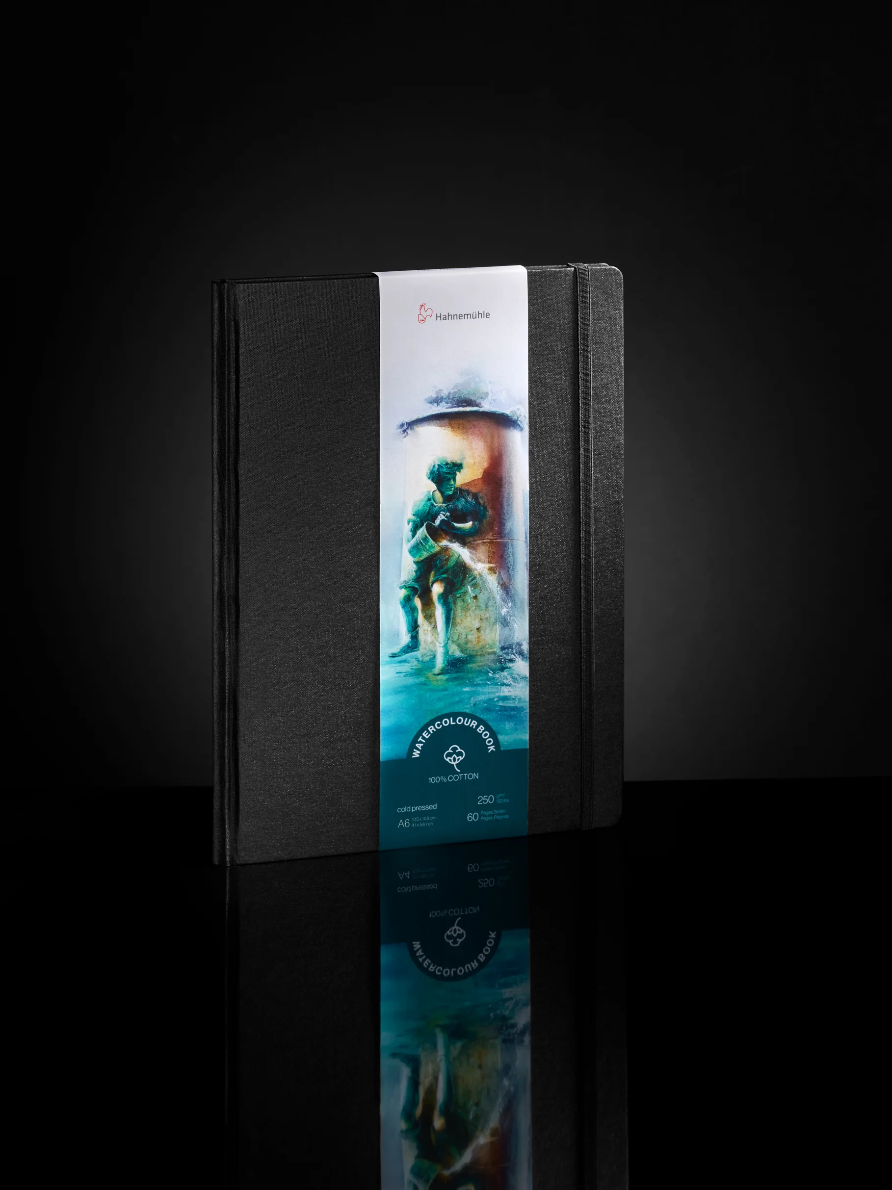 art book, watercolor, hardcover, black cover, illustration
