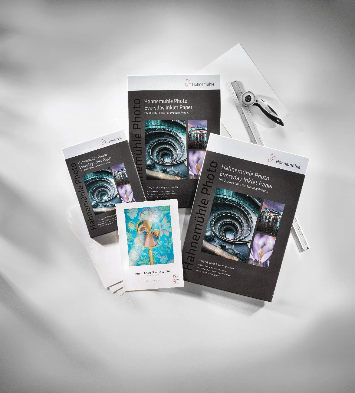 photo paper, inkjet paper, Hahnemühle, packaged sheets, ruler accessory