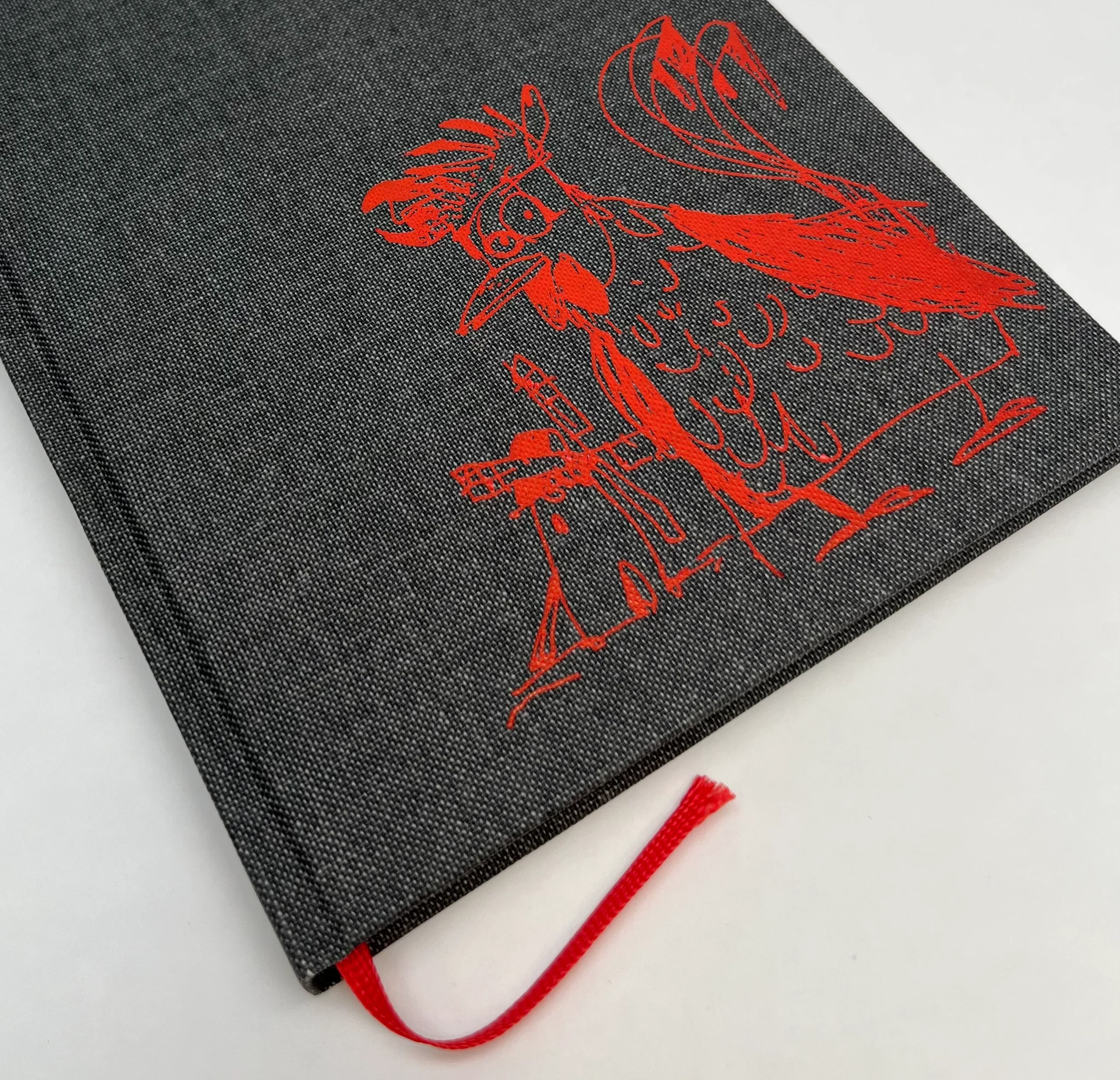 journal, notebook, linen, red-illustration, rooster