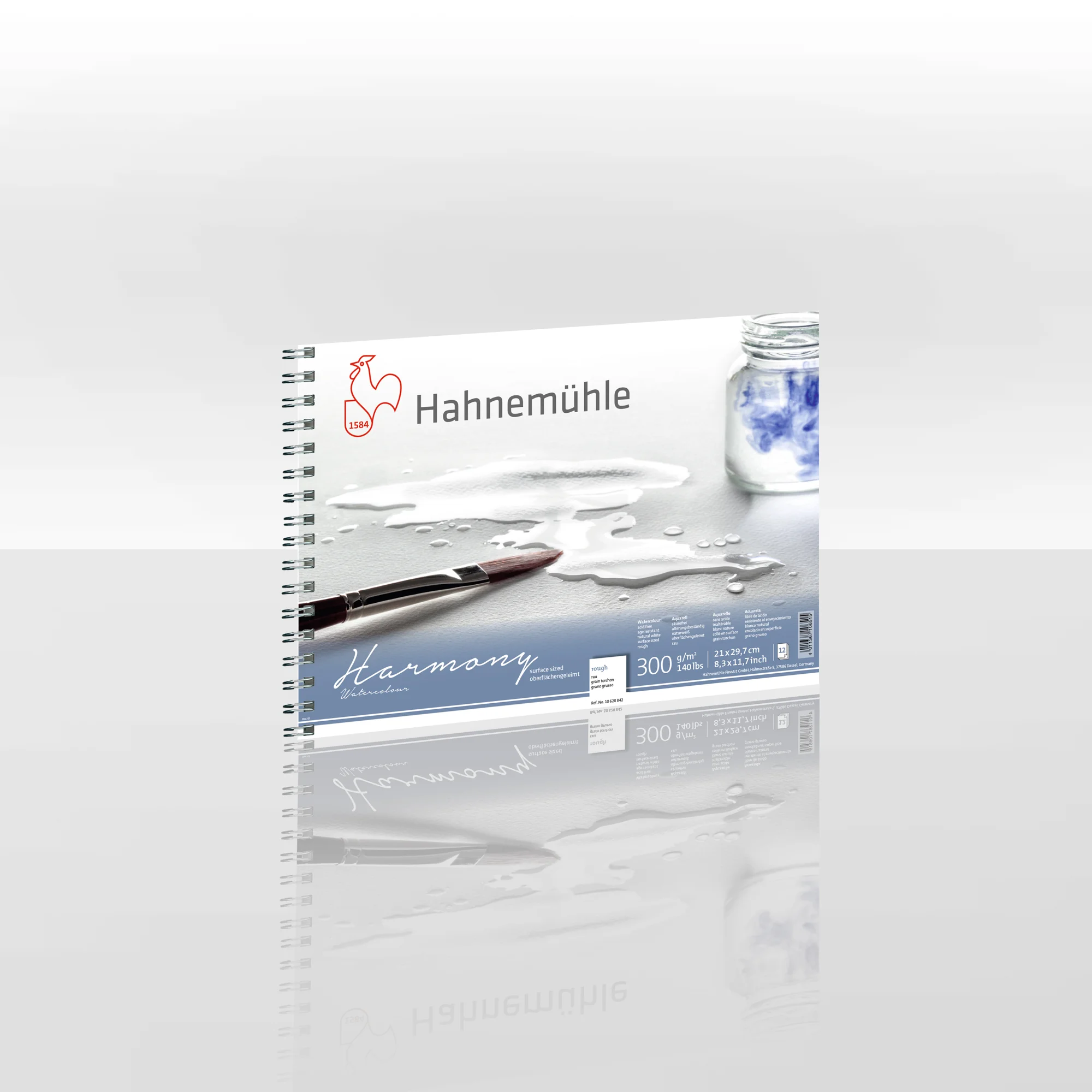 spiral notebook, watercolor paper, painting brush, art notebook, Hahnemühle