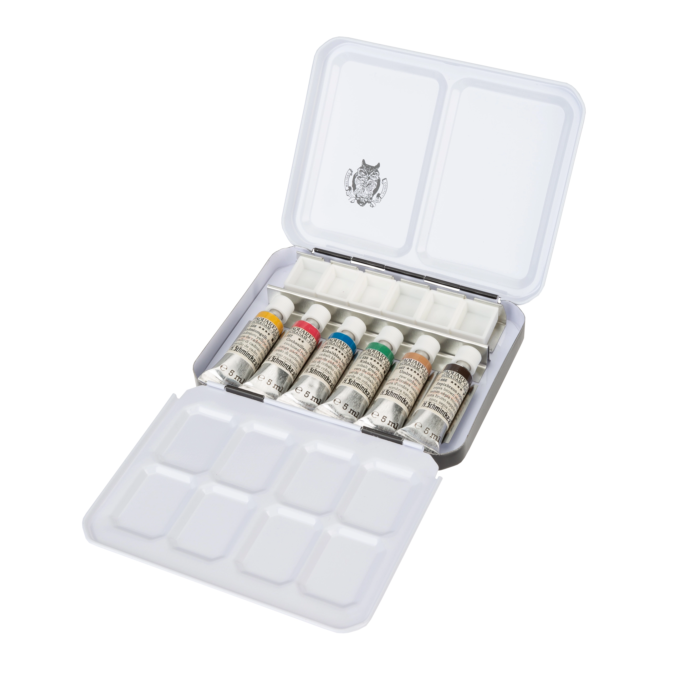 watercolor set, art supplies, palette case, paint tubes, compact kit