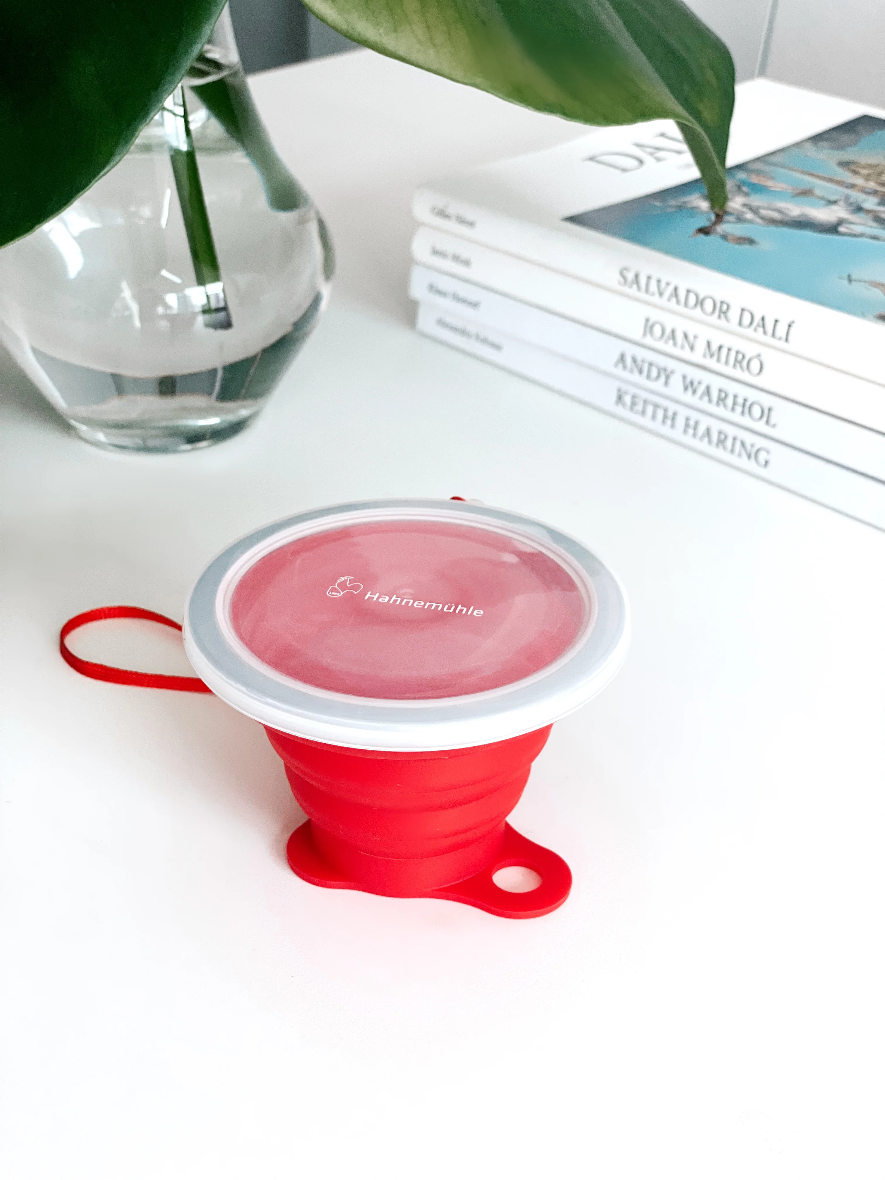 colander, silicone, red, collapsible, manual