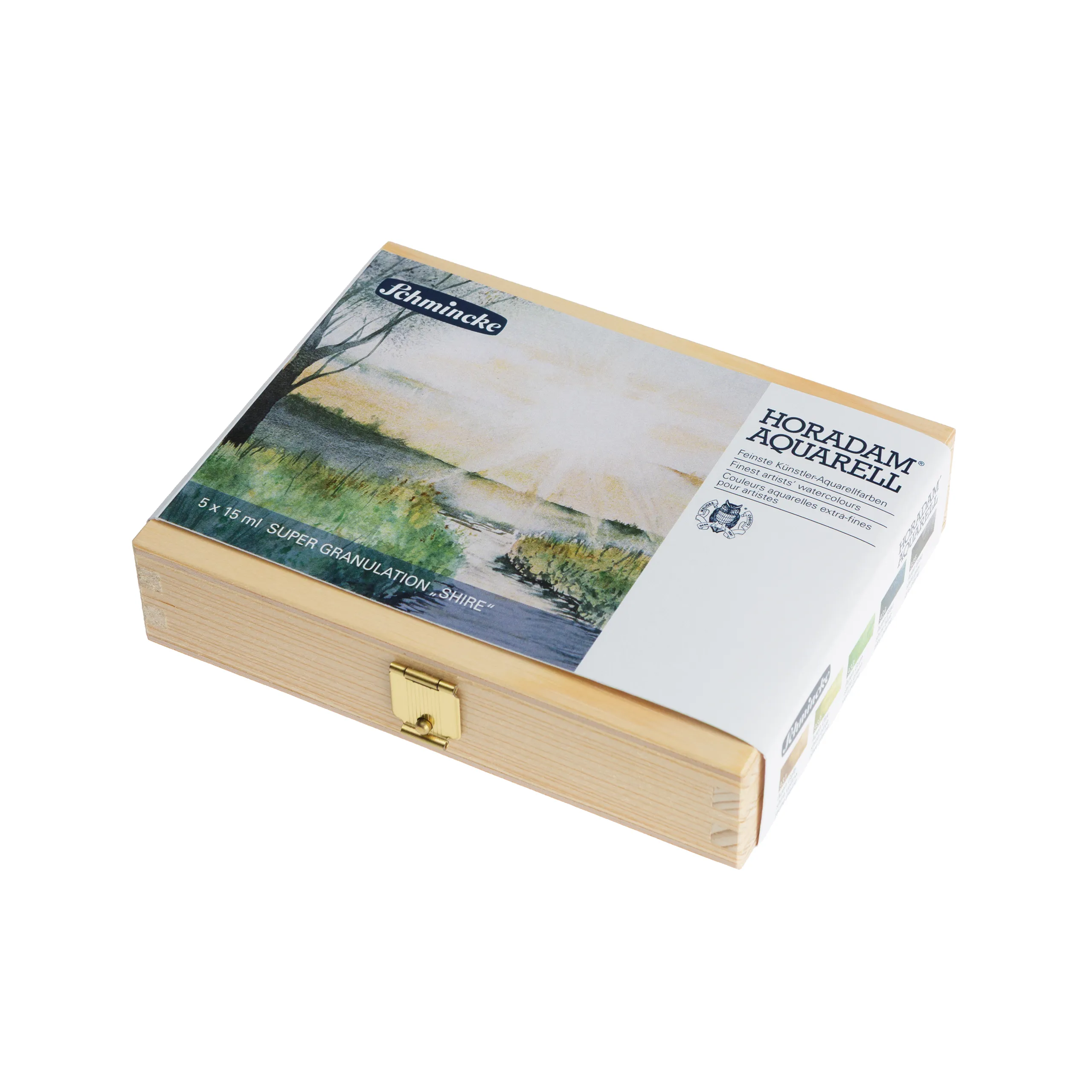 watercolor, paint set, art supplies, wood box, aqua hues