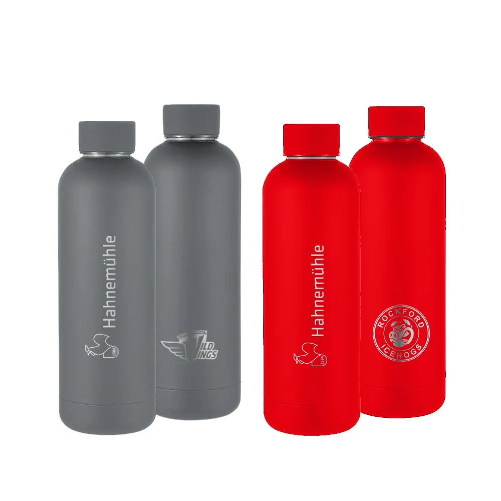 water bottle, reusable bottle, metal bottle, gray bottle, red bottle
